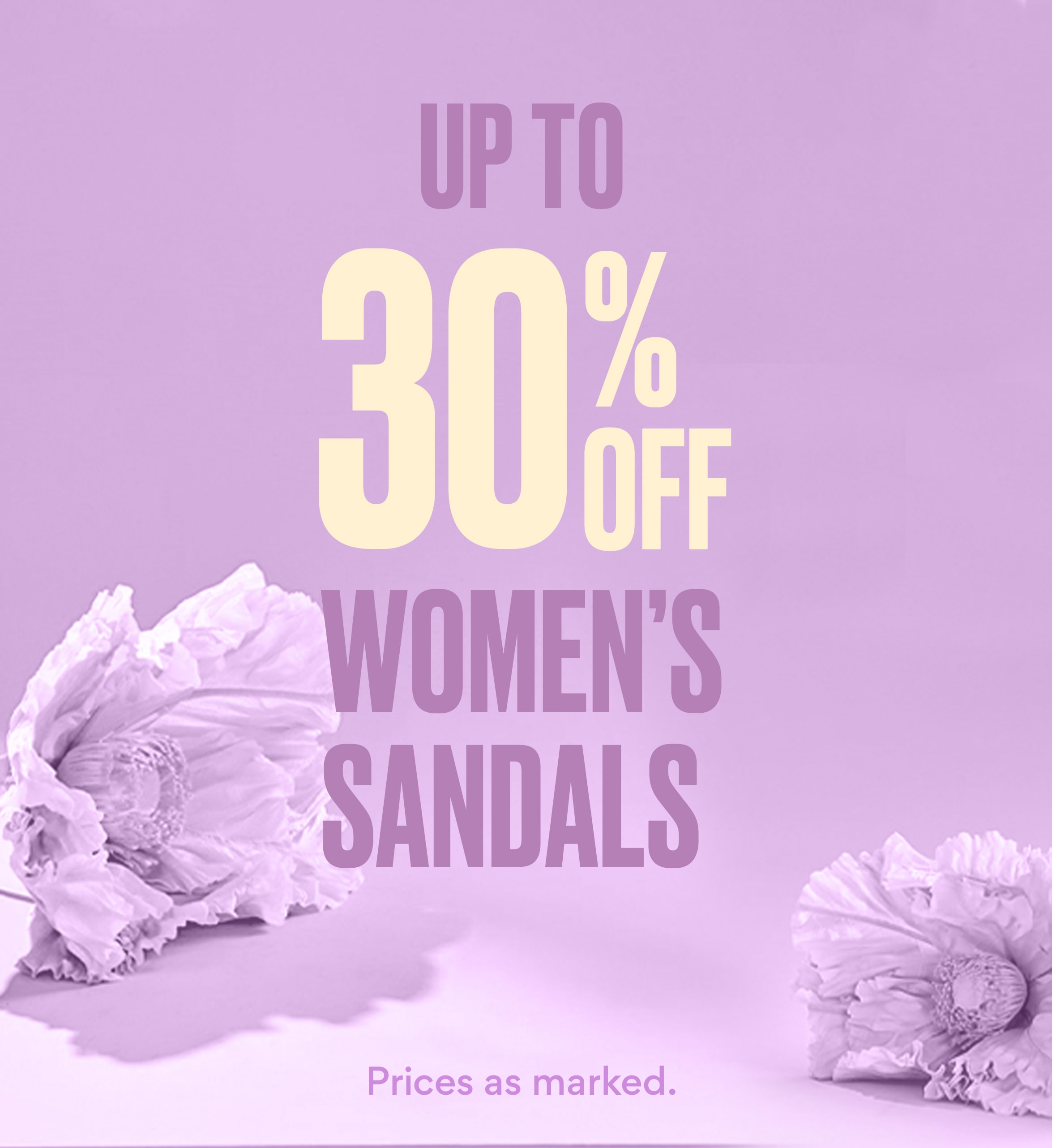 up to 30% off women's sandals